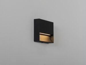 The Positano 3.2W Dual CCT LED Wall Light mounted on a wall to demonstrate the lighting.